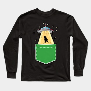 Cat Abduction - Funny Aliens Alien Life Believer Space Geek Long Sleeve T-Shirt